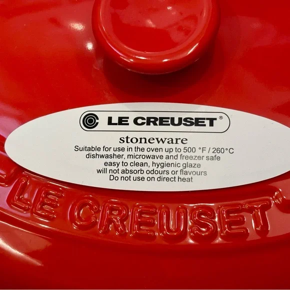 Le Creuset Carmin Fire Orange Stoneware Oval Lidded Casserole 1.7L/27 cm